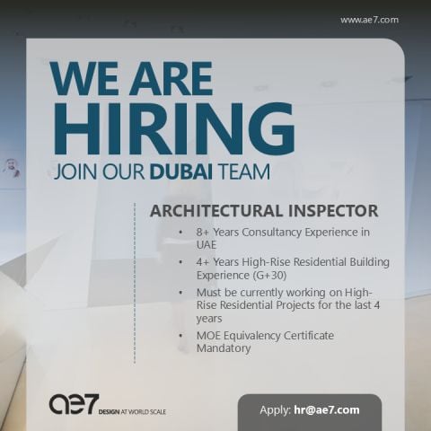 Architectural Inspector Vacancy in Dubai - Flyer