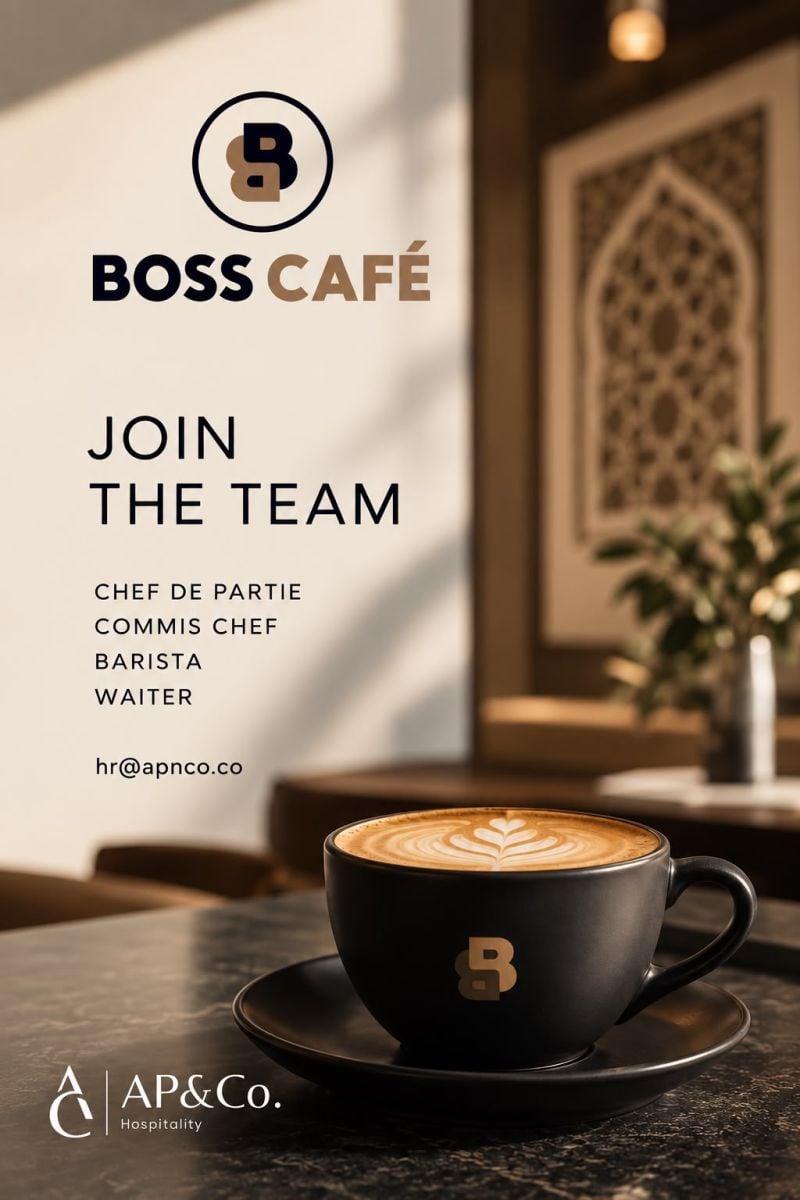 BOSS Café Hiring Multiple Positions - Flyer