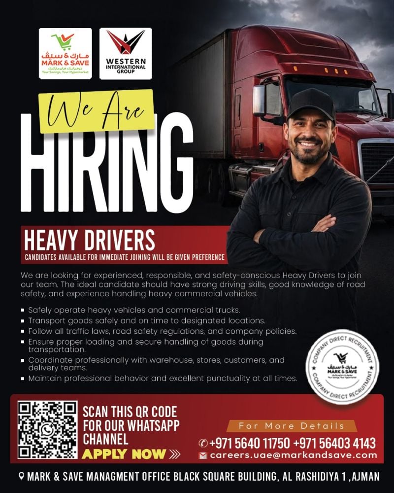 Mark & Save Hiring Heavy Drivers – Ajman - Flyer