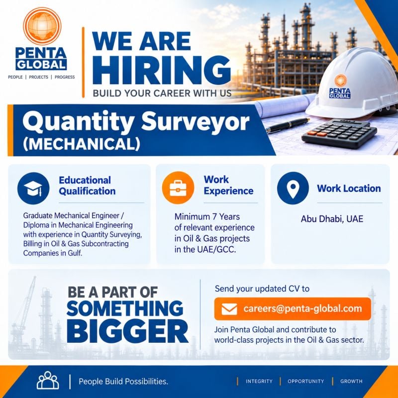 Penta Global Hiring Quantity Surveyor – Abu Dhabi - Flyer