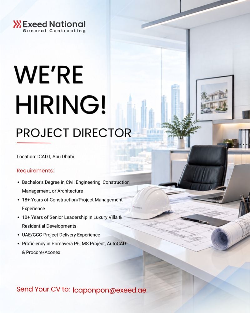 Exceed National General Contracting Hiring Project Director – Abu Dhabi - Flyer