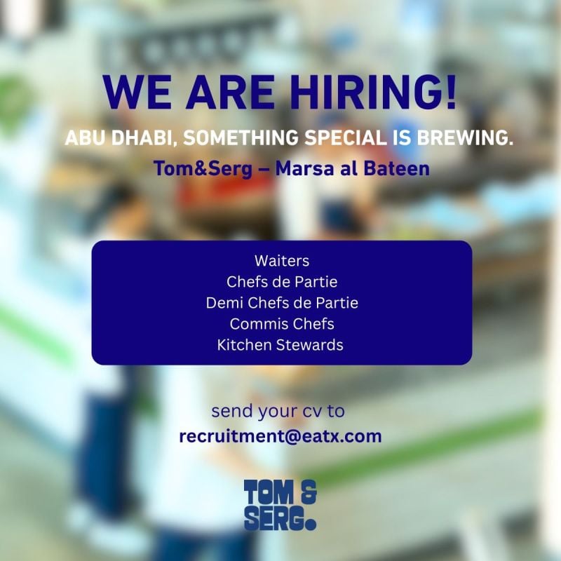 Tom & Serg Hiring Hospitality Professionals – Abu Dhabi - Flyer