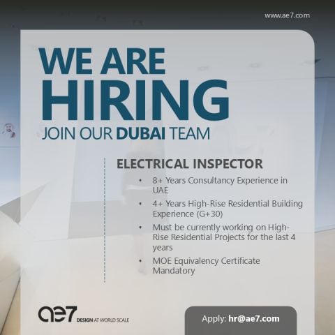 AE7 Hiring Electrical Inspectors – Dubai - Flyer