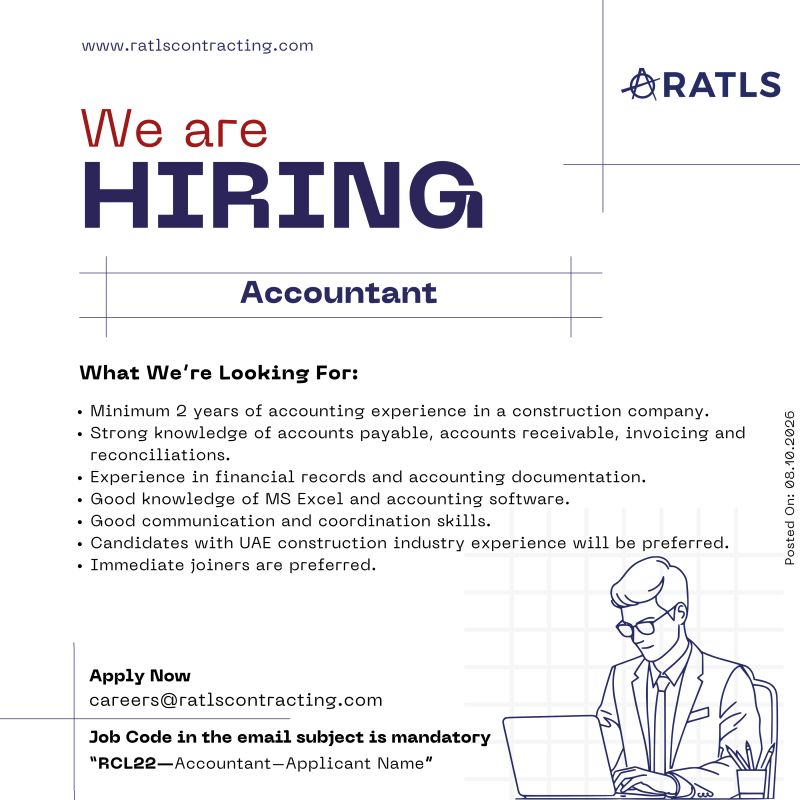 Accountant Vacancy in Dubai - Flyer
