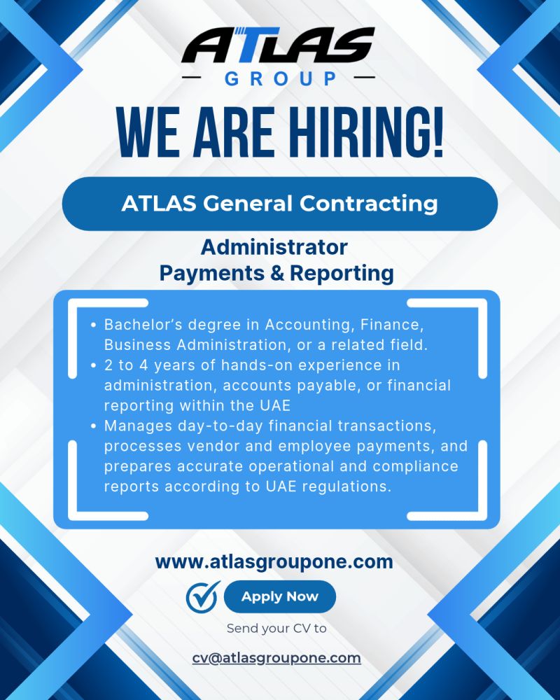 Atlas General Contracting Hiring Administrators – UAE - Flyer
