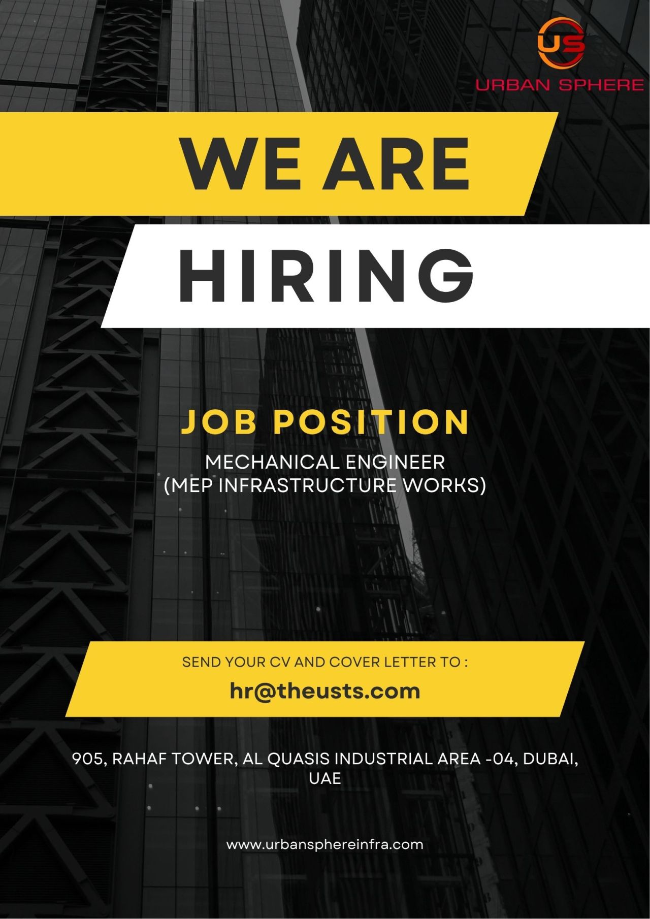 Mechanical Engineer job at URBAN SPHERE in Dubai
