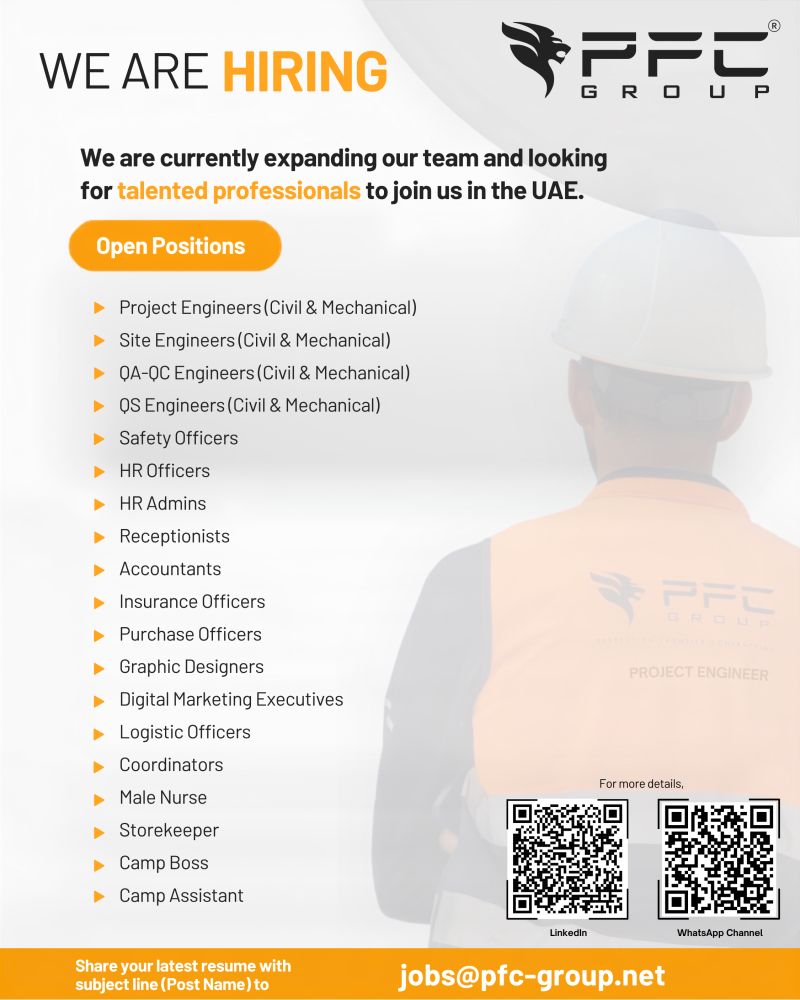 Project Engineer job at PFC Group in UAE