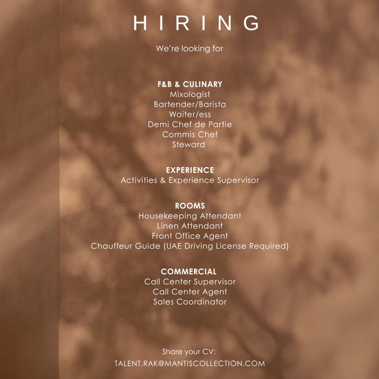 Hotel Staff job in Ras Al Khaimah