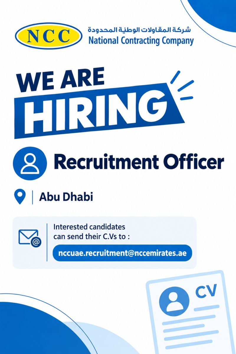 Recruitment Officer job at National Contracting Company in Abu Dhabi