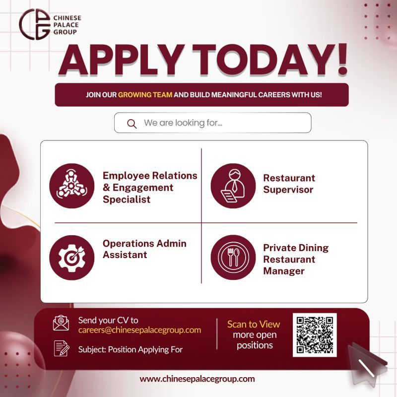 Operations Admin Assistant job at Chinese Palace Group in UAE