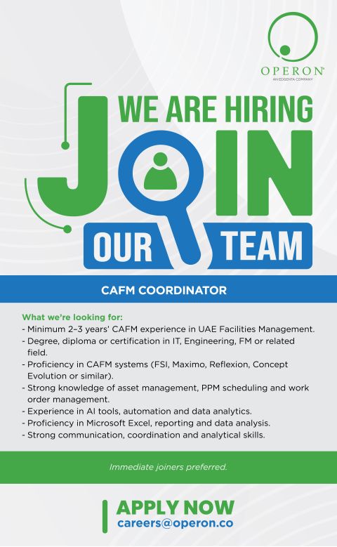 CAFM Coordinator job at Operon