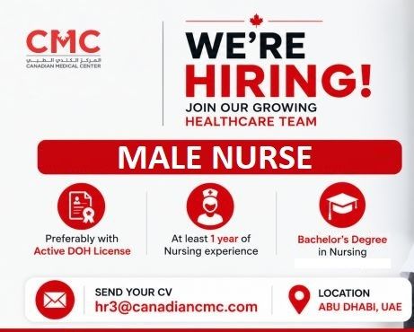 Male Nurse job at Canadian Medical Center in Abu Dhabi