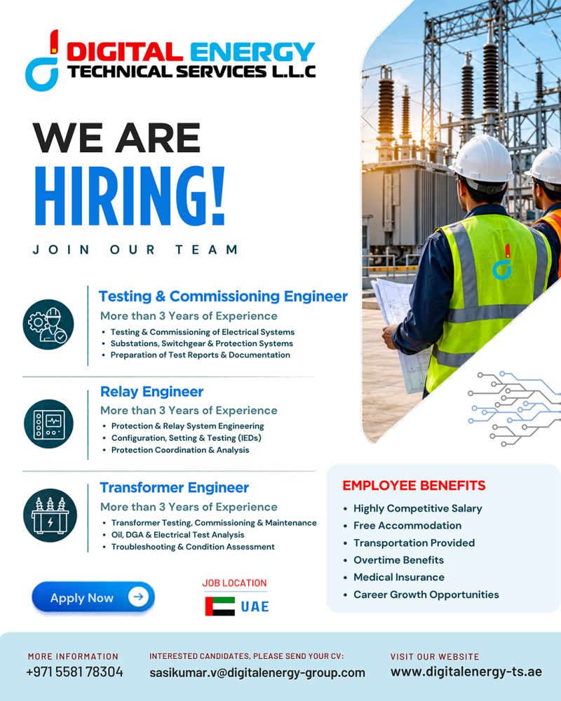 Technical Engineer job at Digital Energy Technical Services L.L.C in UAE