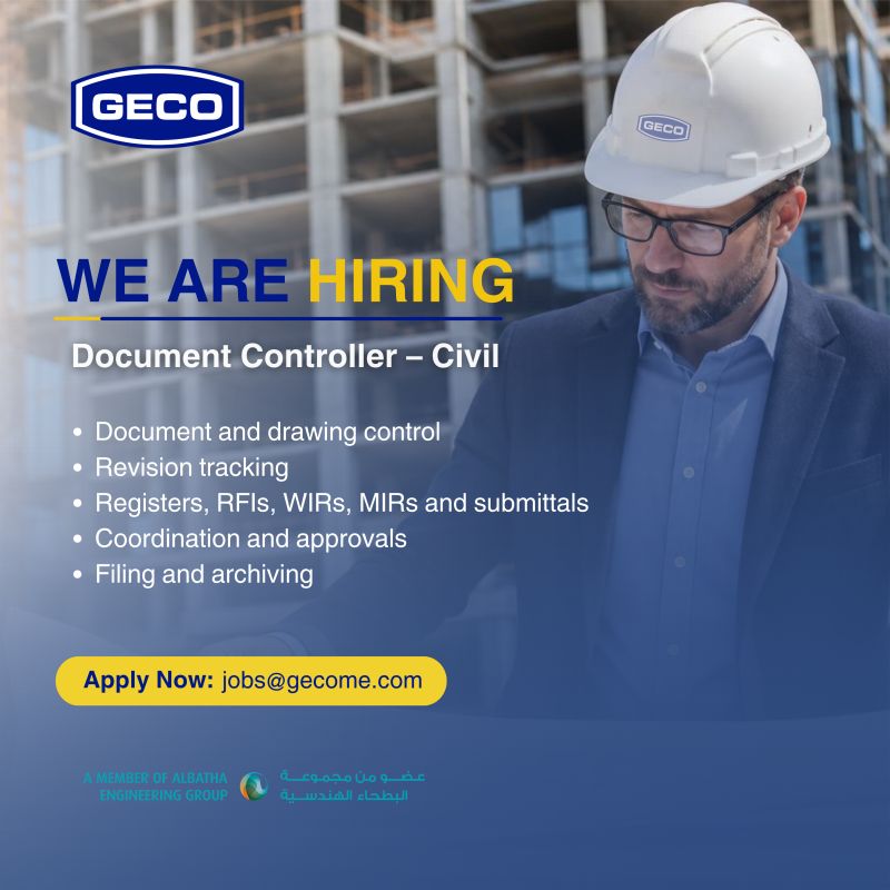 Document Controller job at GECO Engineering Group in UAE