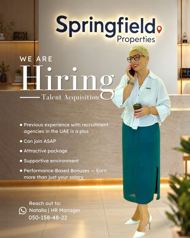 Talent Acquisition Specialist job at Springfield Properties in Dubai