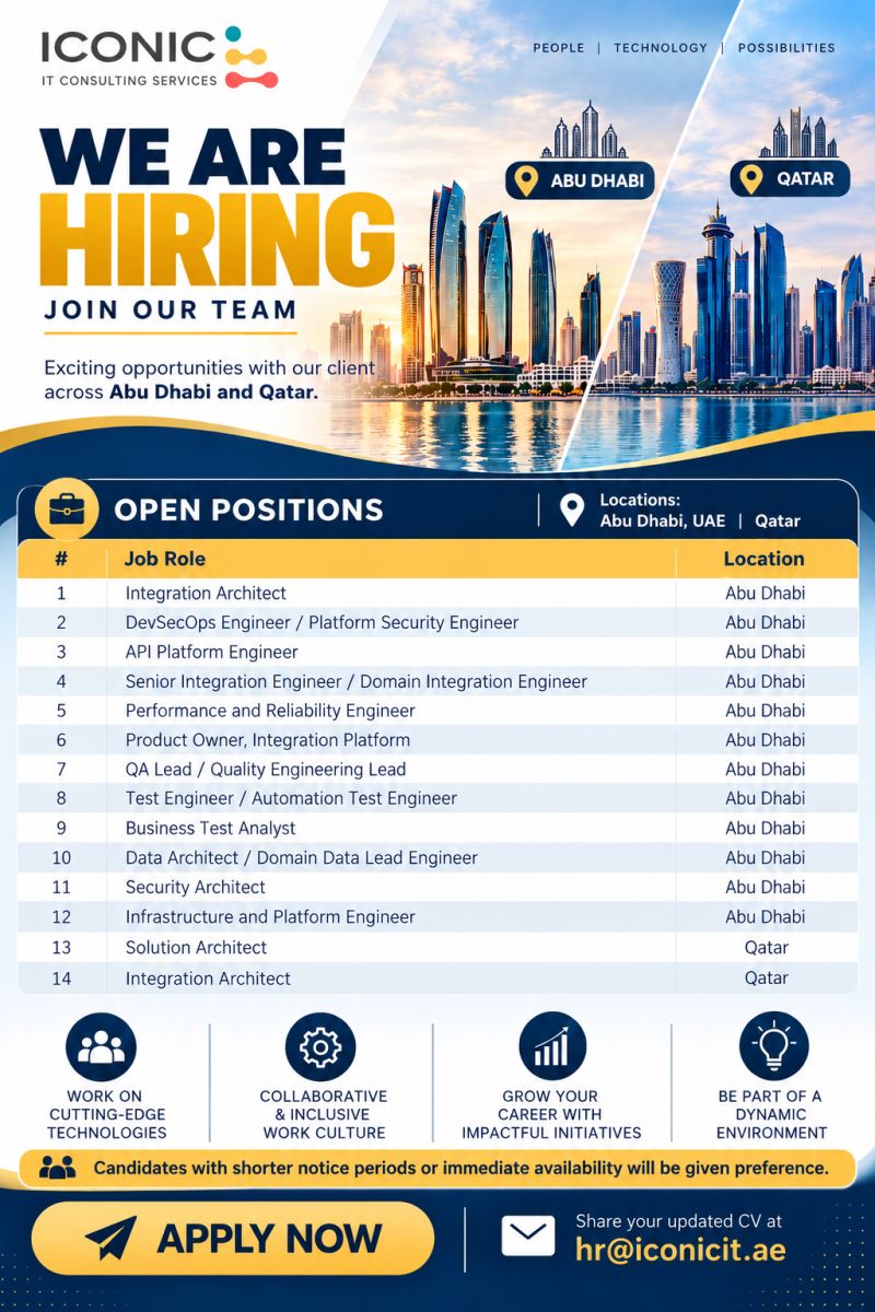 IT Professionals job at Iconic IT Consulting Services in Abu Dhabi