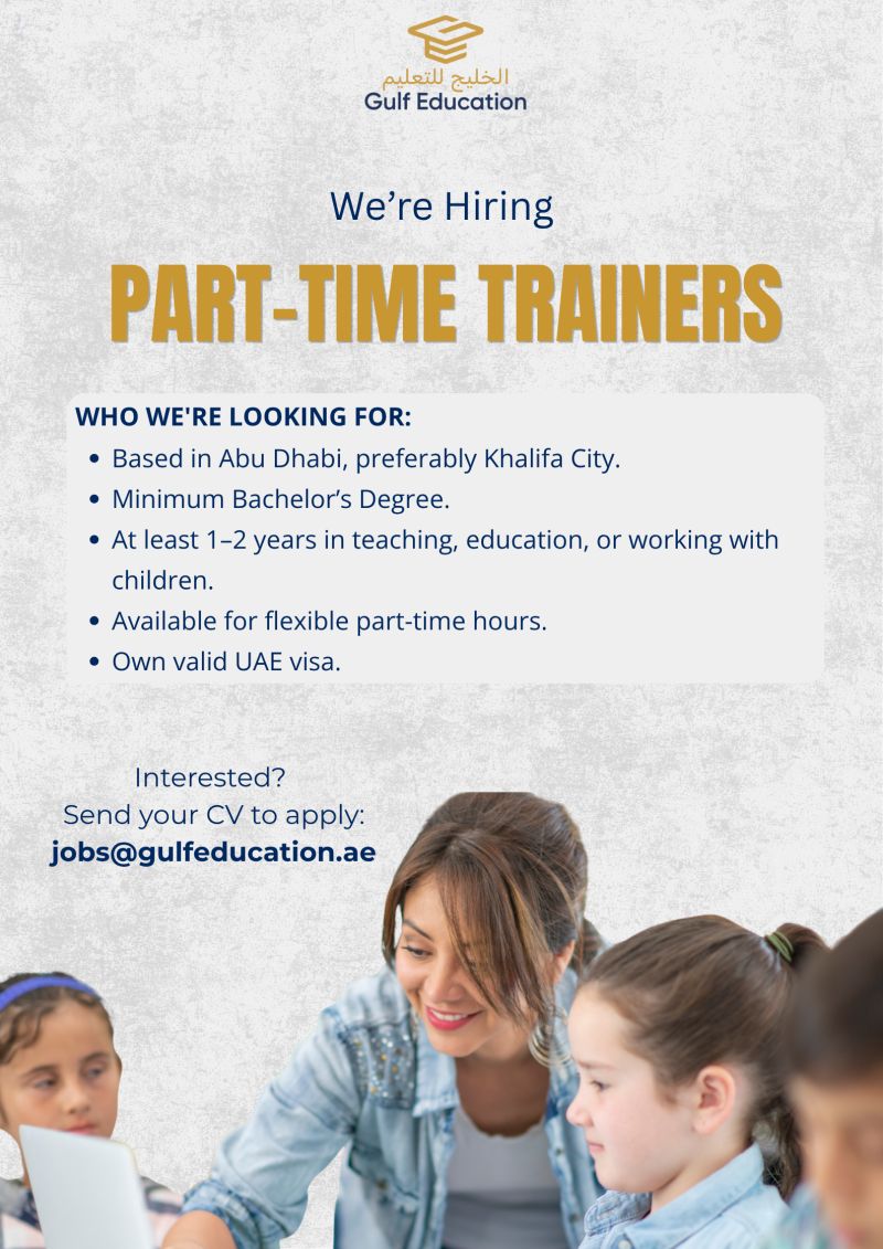 Part-Time Trainer job at Gulf Education in Abu Dhabi