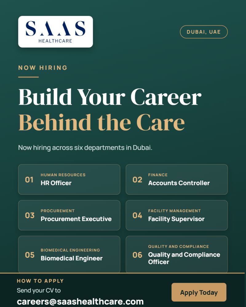HR Officer job at SAAS Healthcare in Dubai