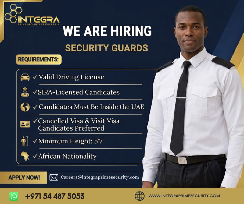 Security Guard job at Integra Prime Security Services LLC in UAE