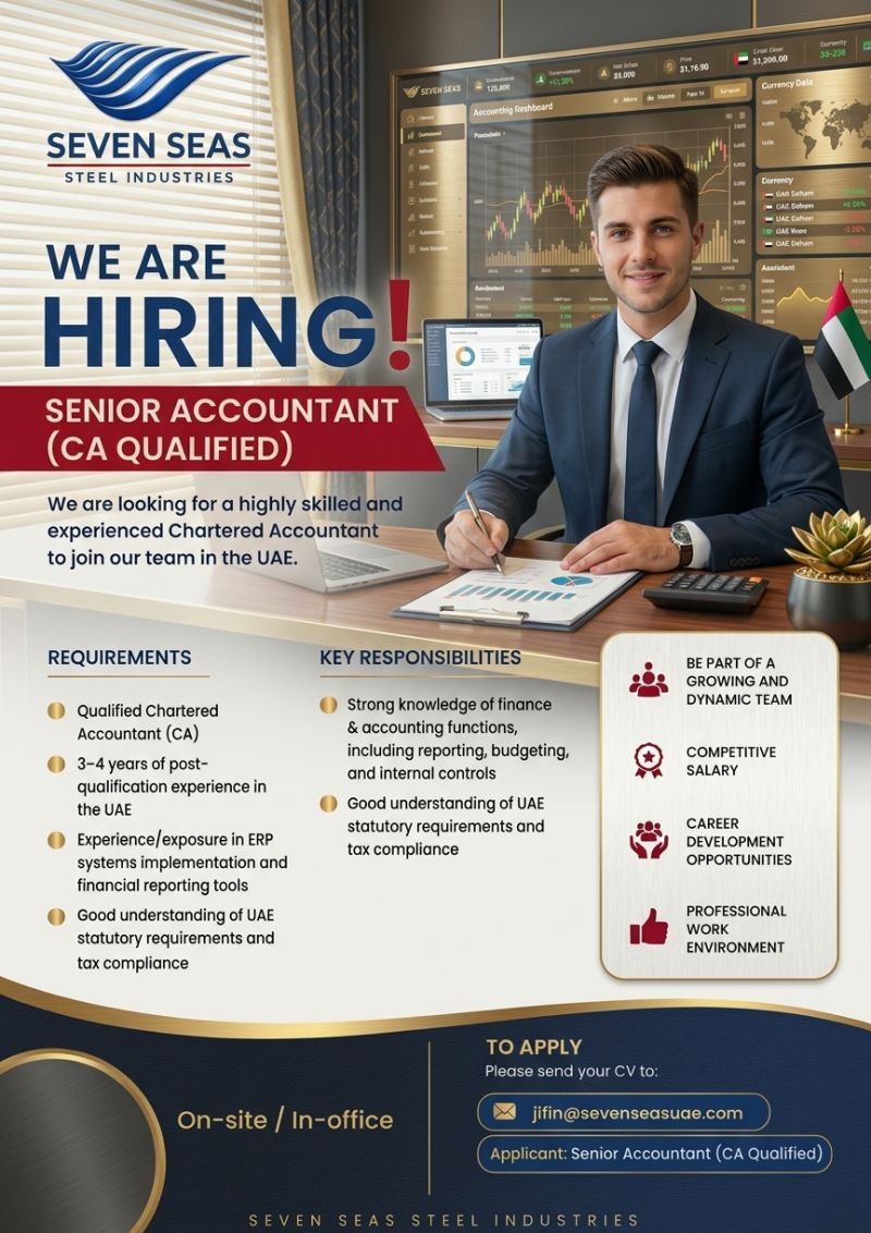 Senior Accountant job at Seven Seas Steel Industries in UAE