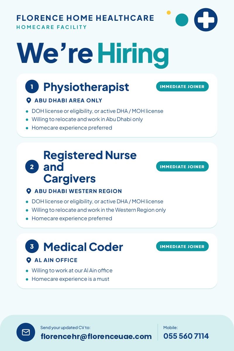 Physiotherapist job at Florence Home Healthcare in Abu Dhabi