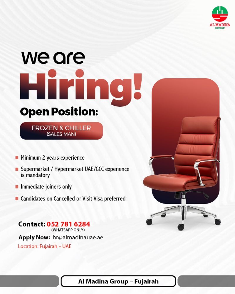 Sales Man job at Al Madina Group in Fujairah