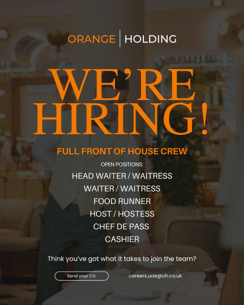 Front of House Crew job at Orange Holding in UAE