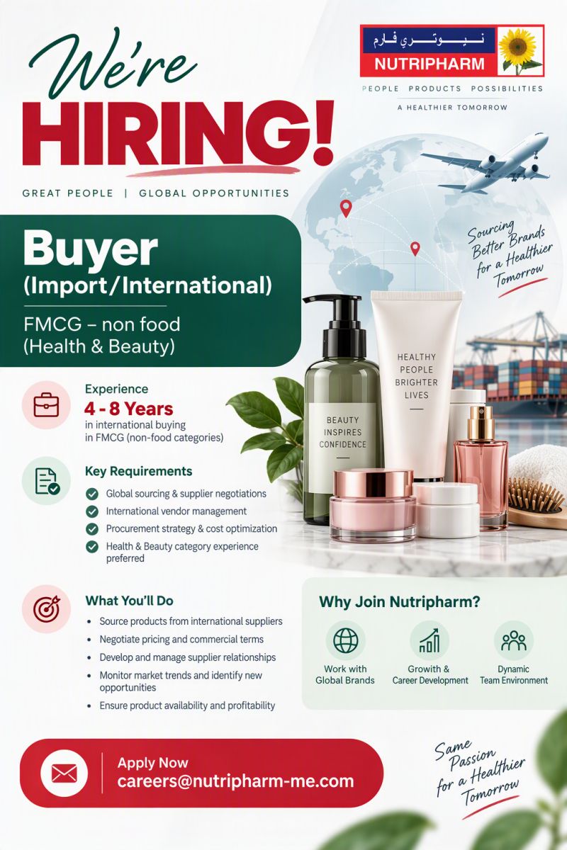 Buyer job at Nutripharm in UAE