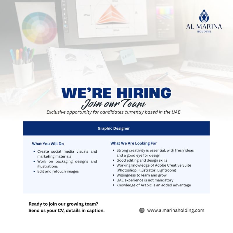 Graphic Designer job at Al Marina Holding in UAE