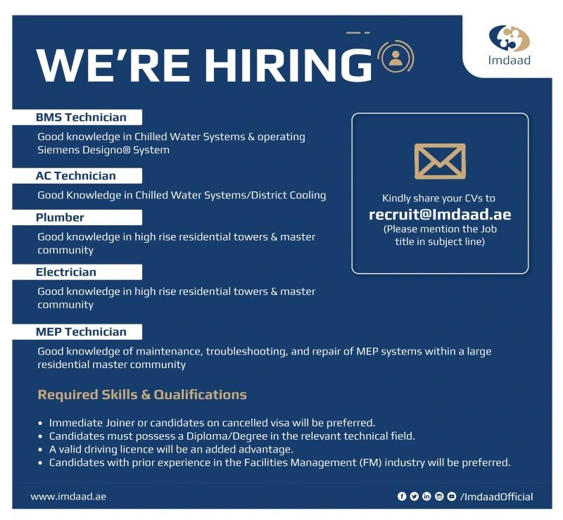 BMS Technician job at Imdaad in UAE