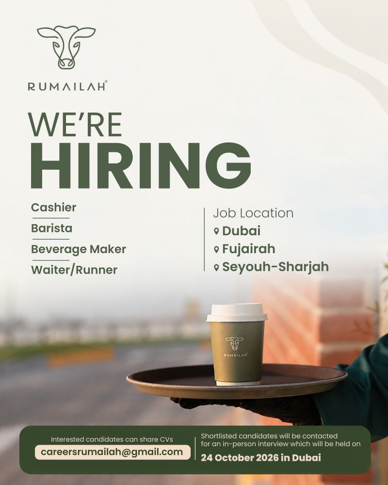 Hospitality Staff job at Rumailah in Dubai, Fujairah, Sharjah