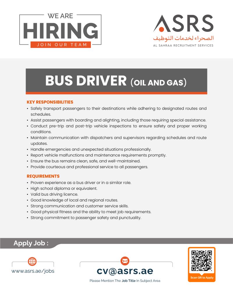 Bus Driver job at Al Sahraa Recruitment Services