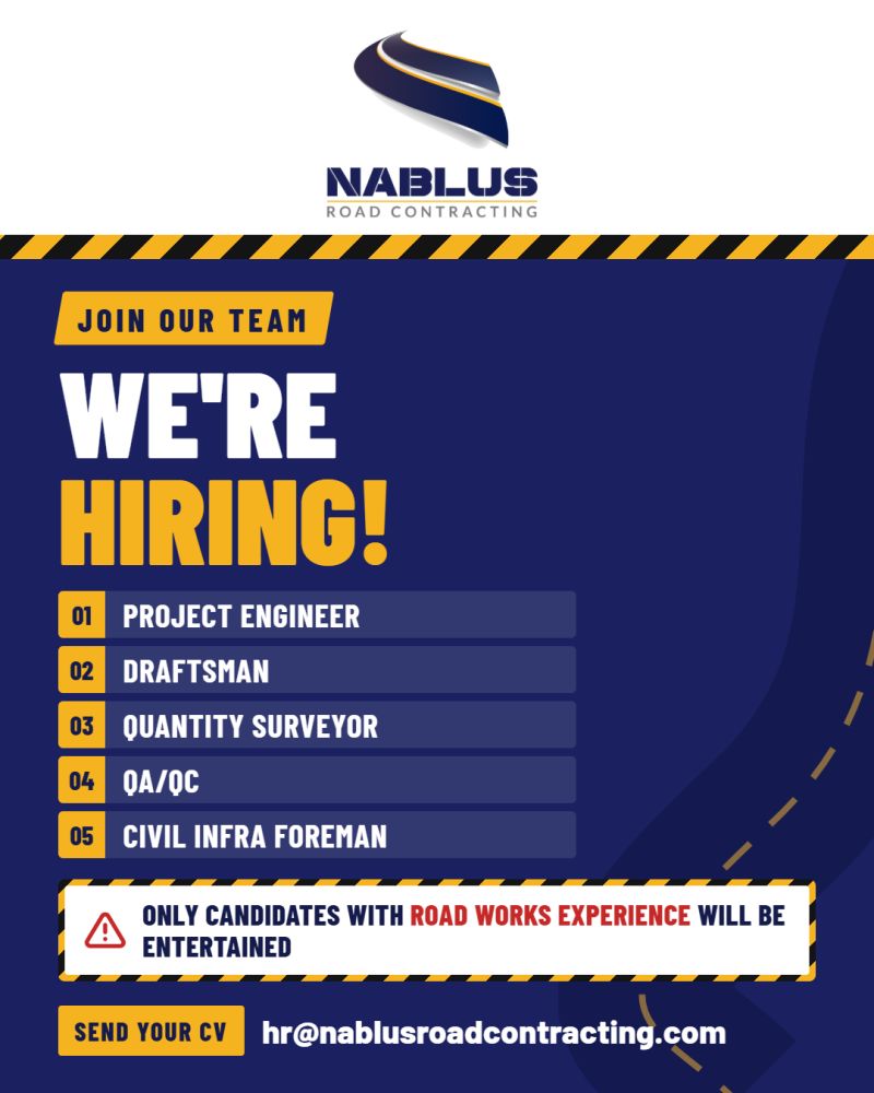 Project Engineer job at Nablus Road Contracting in UAE