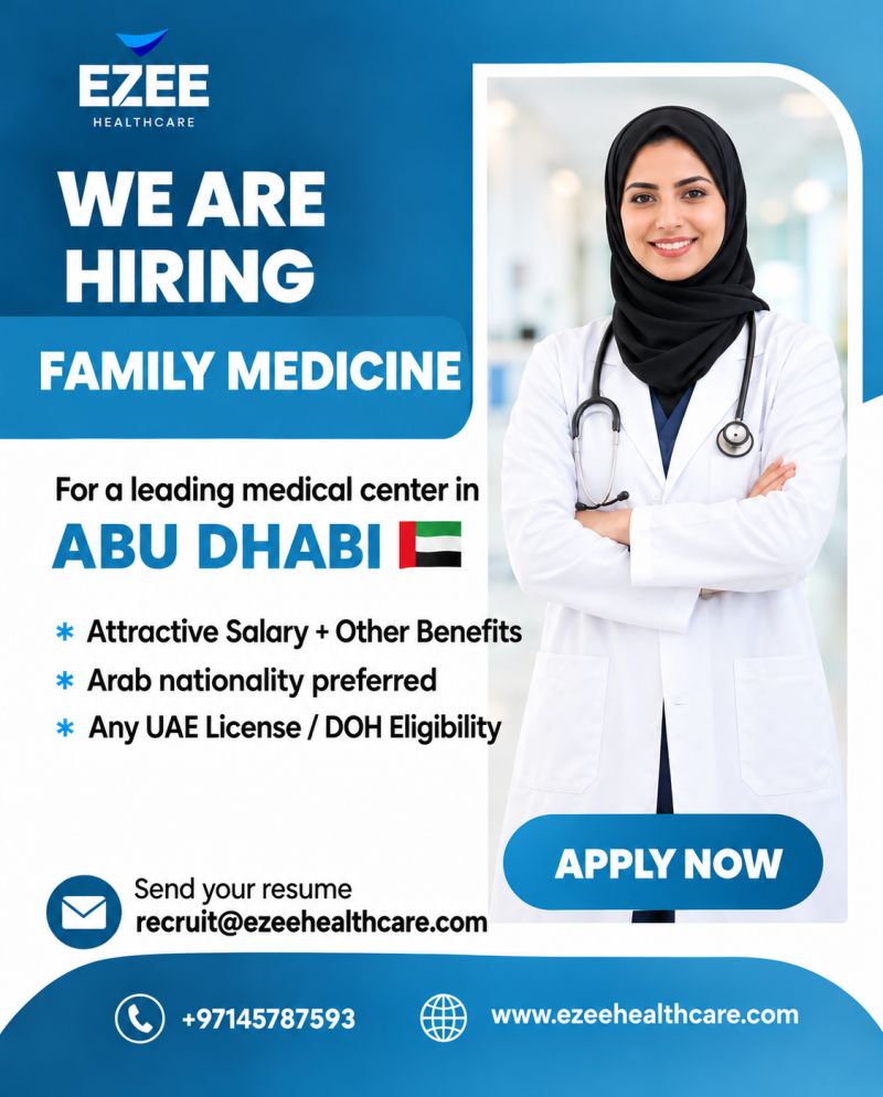 Family Medicine Doctor job at Ezee Healthcare in Abu Dhabi
