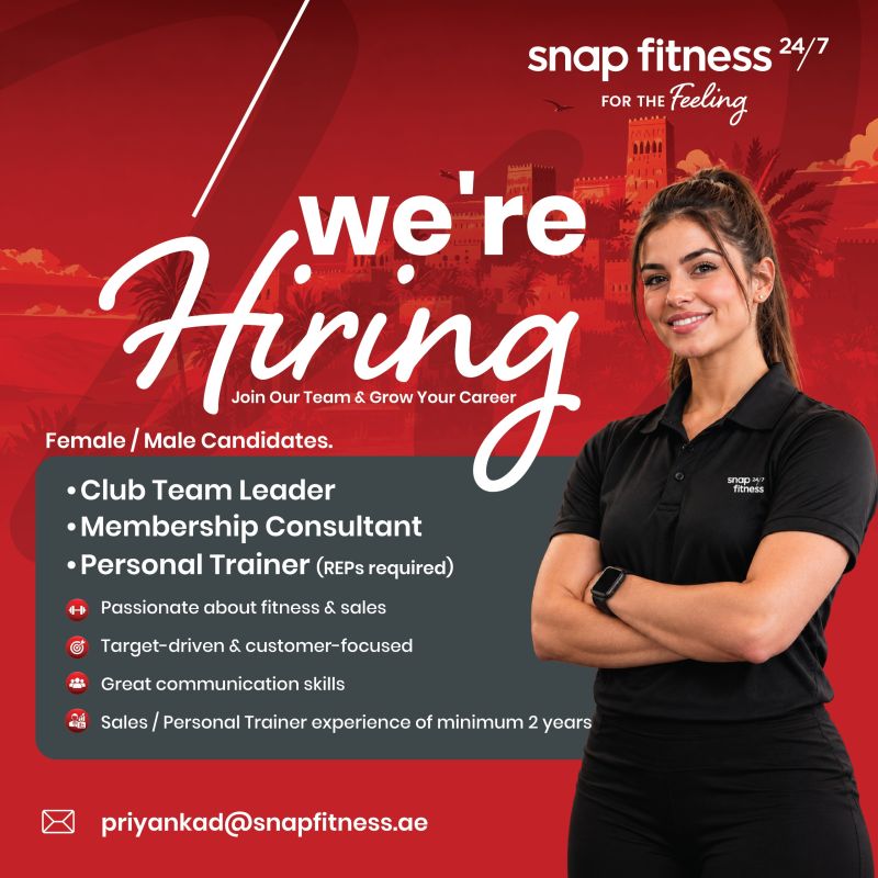 Fitness Professionals job at Snap Fitness in Dubai