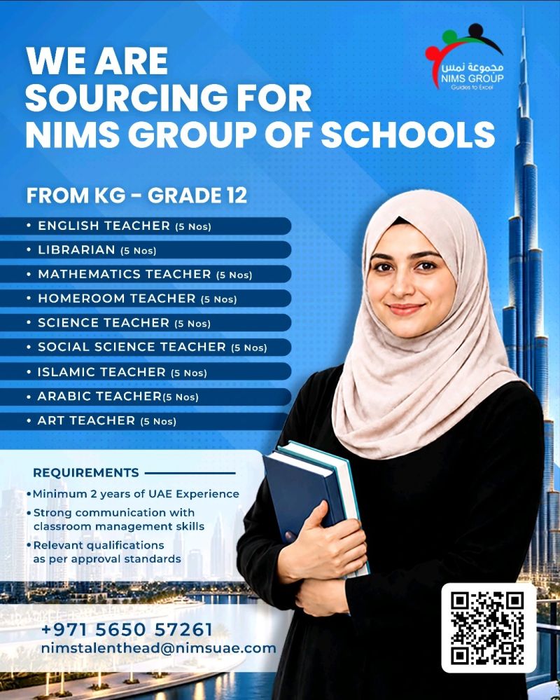 Teacher job at NIMS Group in UAE