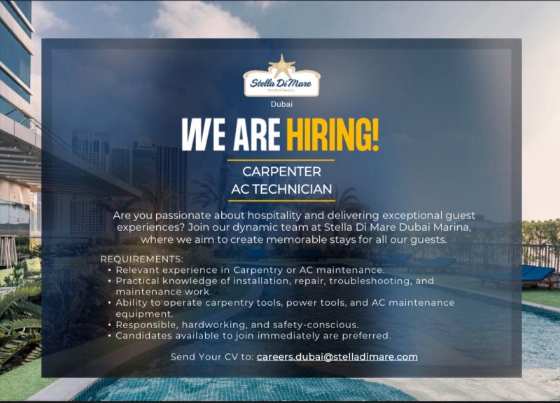 Multiple Positions job at Stella Di Mare Dubai Marina in Dubai