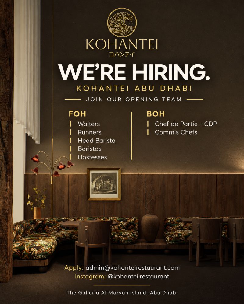 Restaurant Staff job at KOHANTEI ABU DHABI in Abu Dhabi