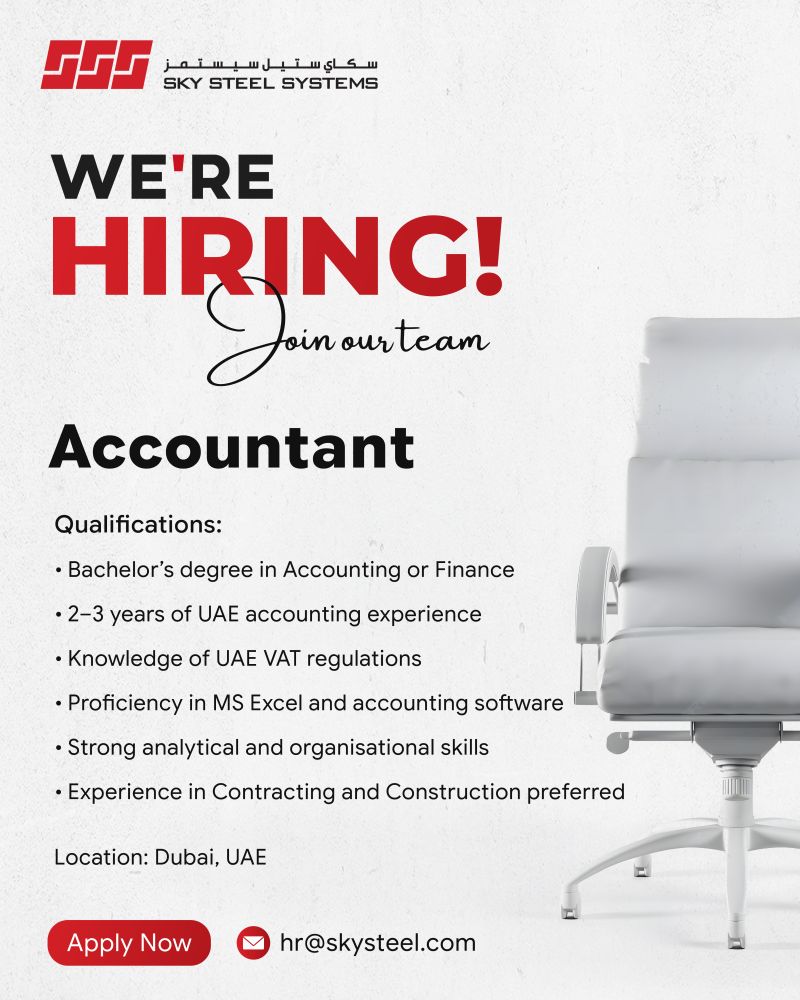 Accountant job at SKY STEEL SYSTEMS in Dubai