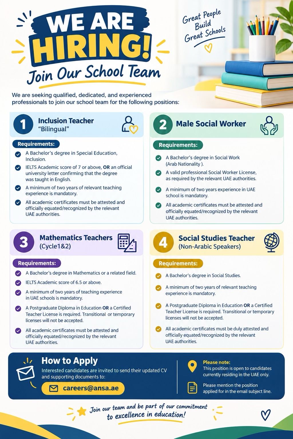 Teacher job at ansa in UAE