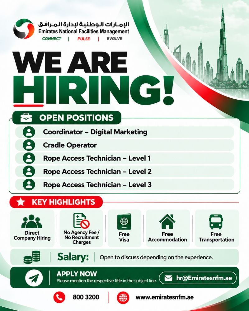 Digital Marketing Coordinator job at Emirates National Facilities Management in Dubai