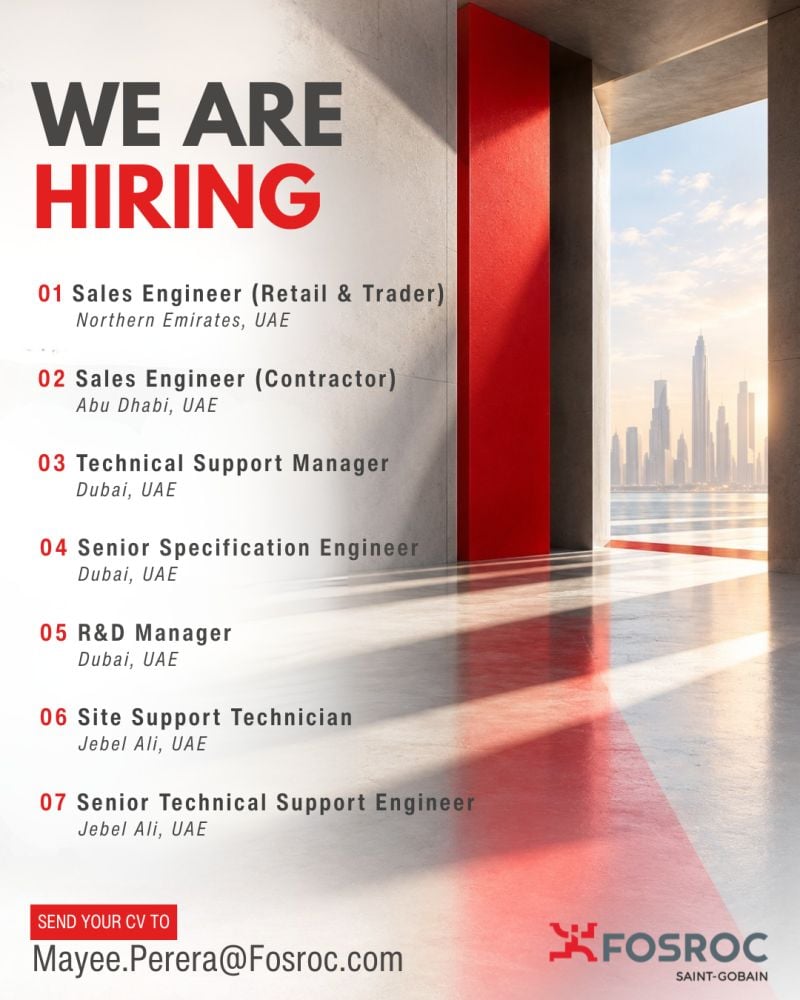 Sales Engineer job at Fosroc in UAE