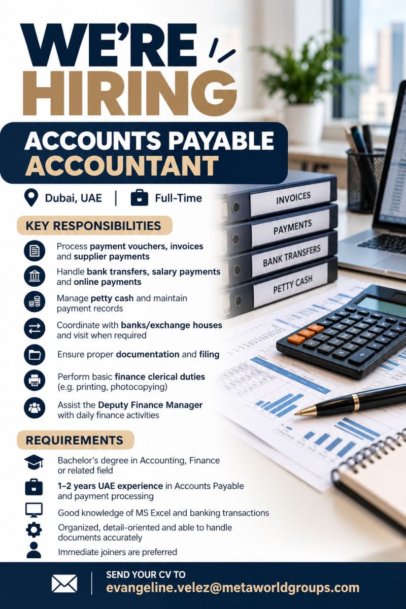 Accountant Vacancy in Dubai - Flyer