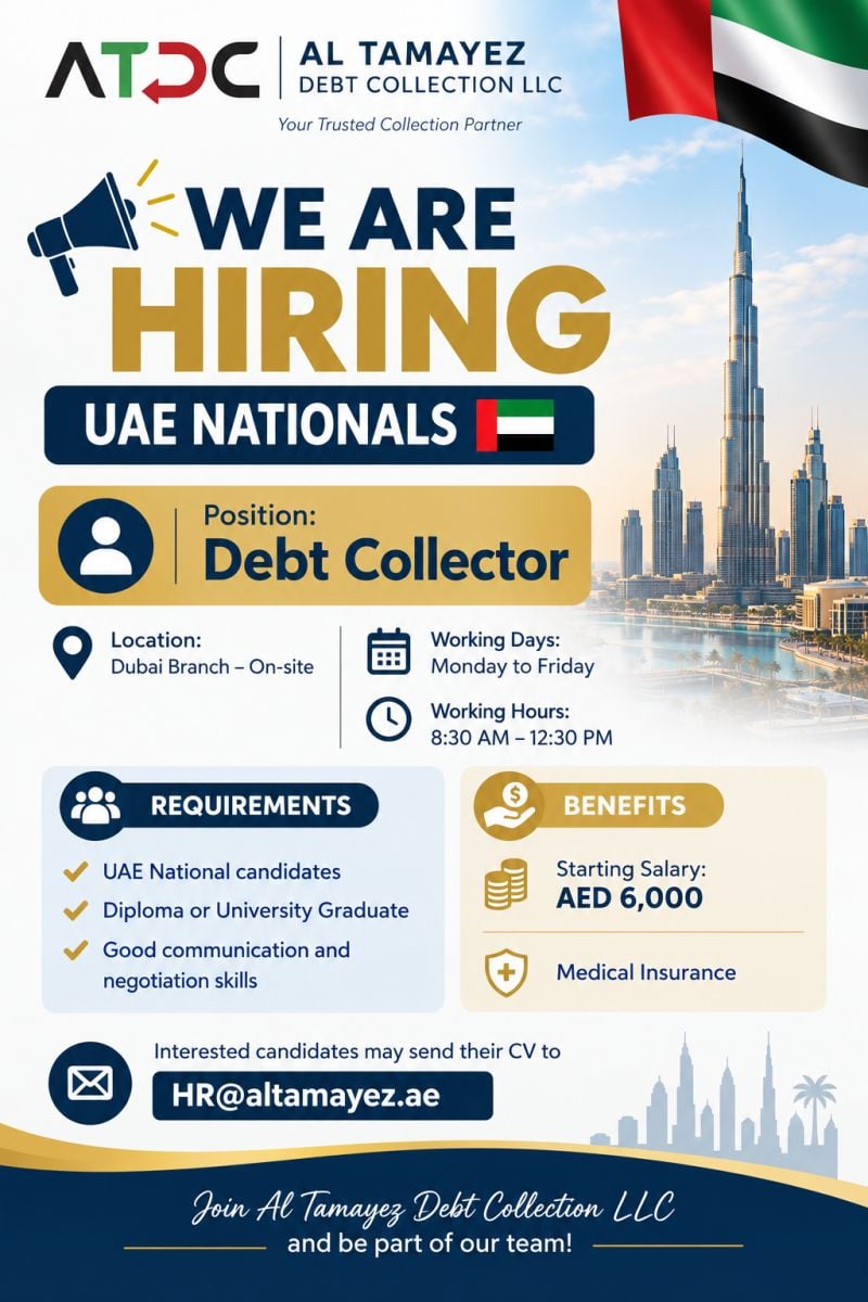 Debt Collector job at Al Tamayez Debt Collection LLC in Dubai