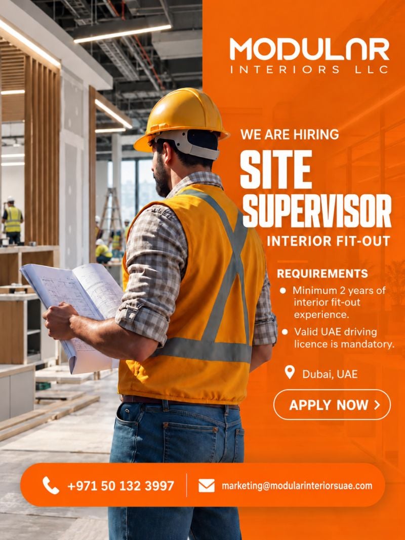 Site Supervisor job at Modulor Interiors LLC in Dubai