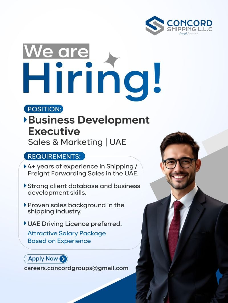Business Development Executive job at CONCORD SHIPPING L.L.C in UAE