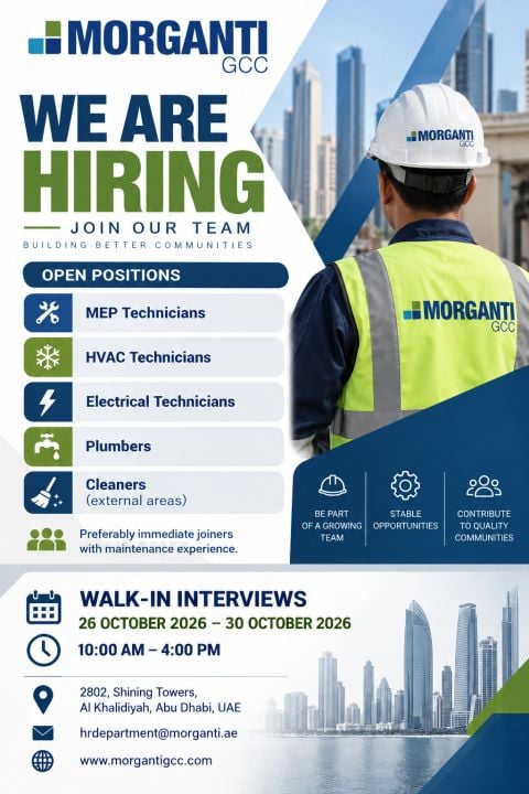 Technician walk-in interview at Morganti GCC in Abu Dhabi