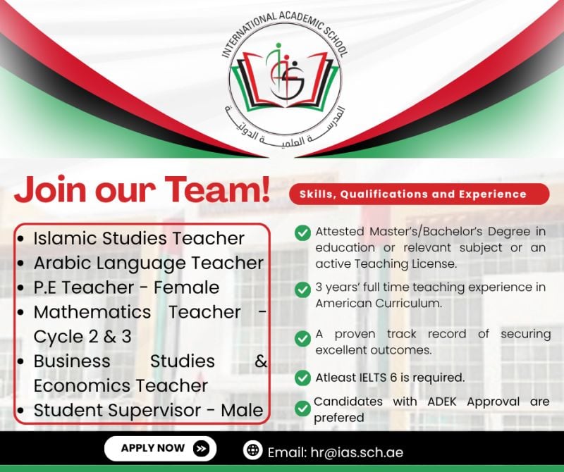 Teacher job at International Academic School in UAE
