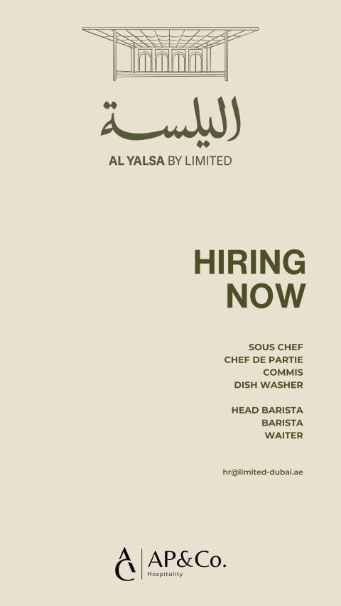 Al Yalsa by Limited Hiring Hospitality Staff β Dubai - Flyer