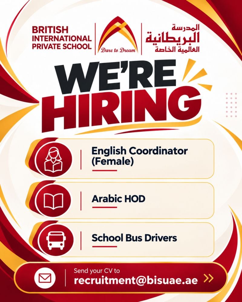 British International Private School Hiring Coordinators – UAE - Flyer